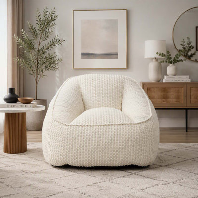 Pouf rond confortable pour adultes et adolescents, pouf géant en velours côtelé avec rembourrage moelleux pour salon, chambre et salle de jeux