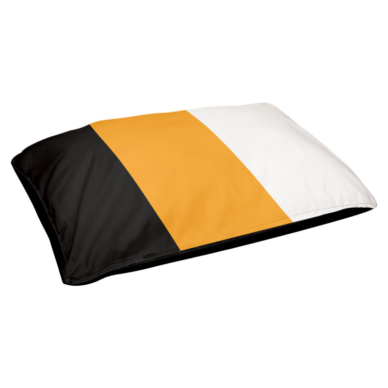 Coussin rectangulaire designer Los Angeles Anaheim, Noir / jaune /, Petit (L 18 po x l 28 po)
