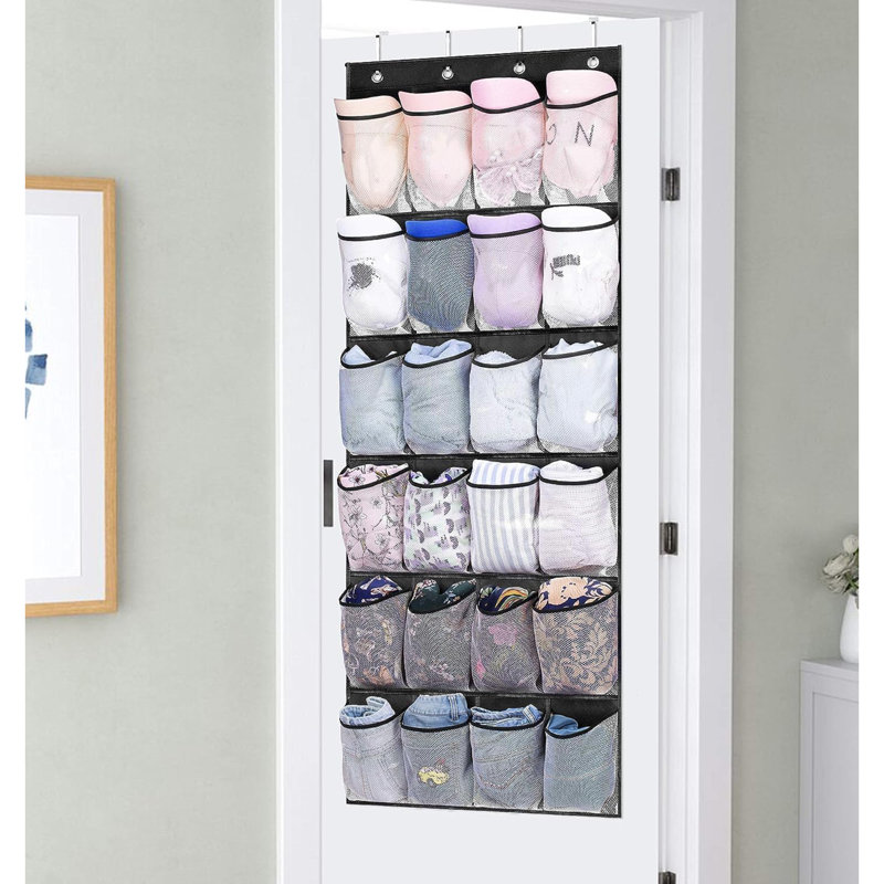 Over Door Shoe Storage 24 Large Mesh Pockets Shoe Organiser Hanging For Wardrobe Door Tidy Holder With Hangers Organizer