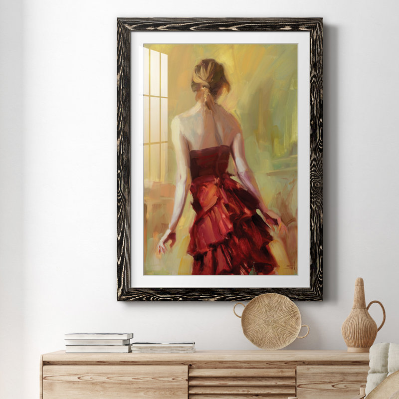 Réflexion sur cuivre - peinture encadrée, H 31 po x l 44 po x P 1 po, Cadre noir
