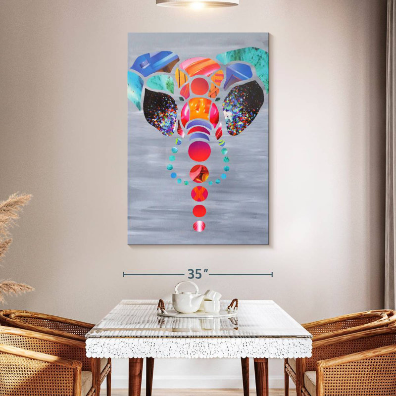 Brampt Abstract Elephant Love, 51" H x 34" W