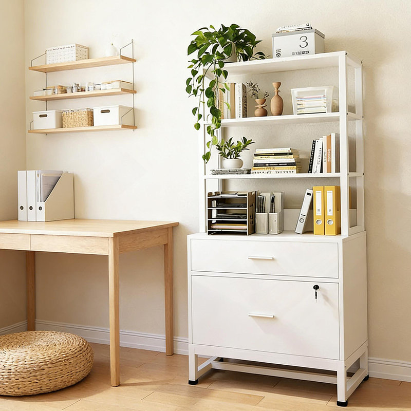 Ample Storage File Cabinet,2-Drawer Cabinet,Sturdy Filing Cabinet, White