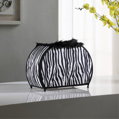 Sac à main 11,75 po imprimé zébré avec lampe de table noire