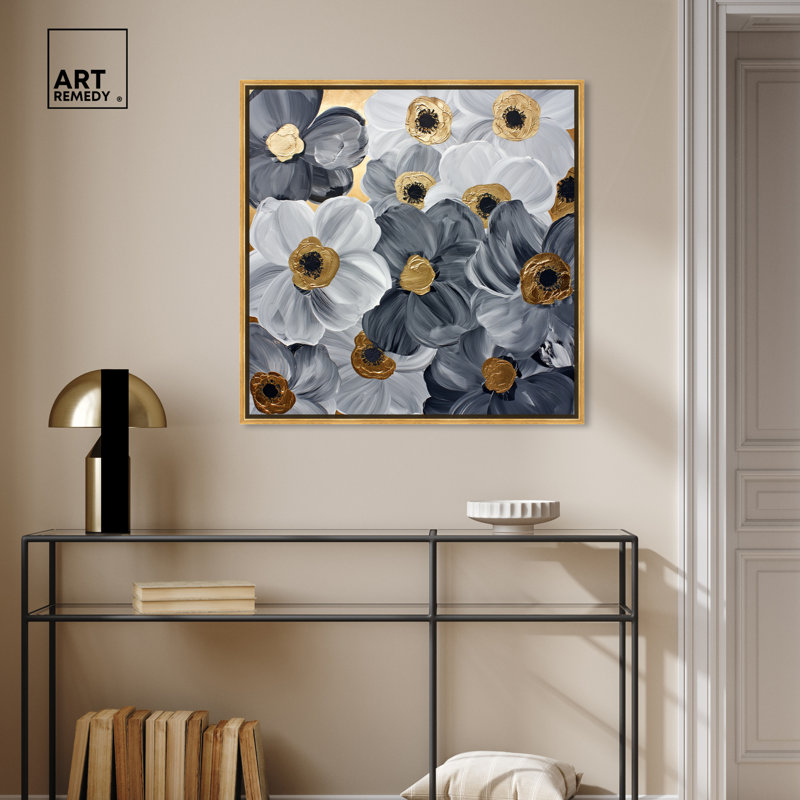 Fields and Fields, 13" H x 13" W, Gold Framed
