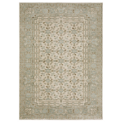 Graicyn Global Traditonal Beige/ Teal Area Rug