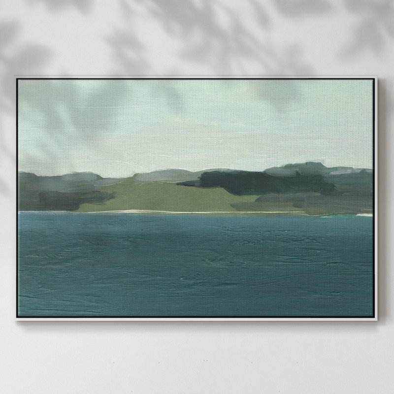 Calming Lake View I, reproduction d'art sur toile, H 25 po x l 37 po x P 2 po, Blanc
