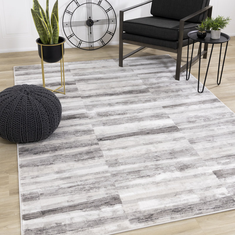 Earles Striped Indoor Rug, Rectangle 5'3" x 7'7"