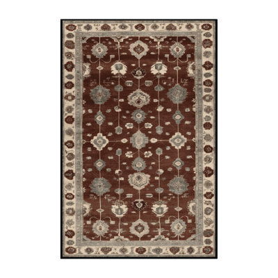 Machine Washable Overdyed Brown Area Rug