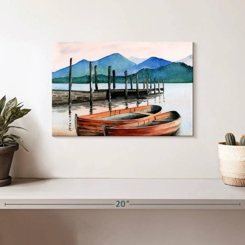 Mehar Boats Ashore, 8" H x 12" W