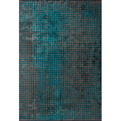 Rapture Navy/Gray Polka Dots Luxury Area Rug