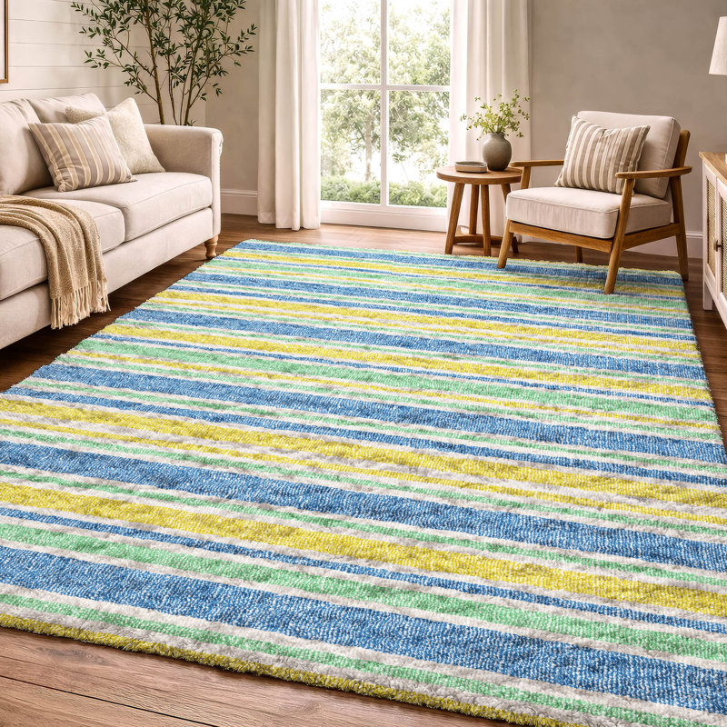 Tapis à poils longs de qualité supérieure lavable à la machine Dream ADS531, Jaune, 10 pi x 14 pi