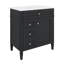 Ensemble de meuble-lavabo 30 po avec lavabo, 2 tiroirs et un tiroir basculant, porte d'armoire à fermeture en douceur-437560398
