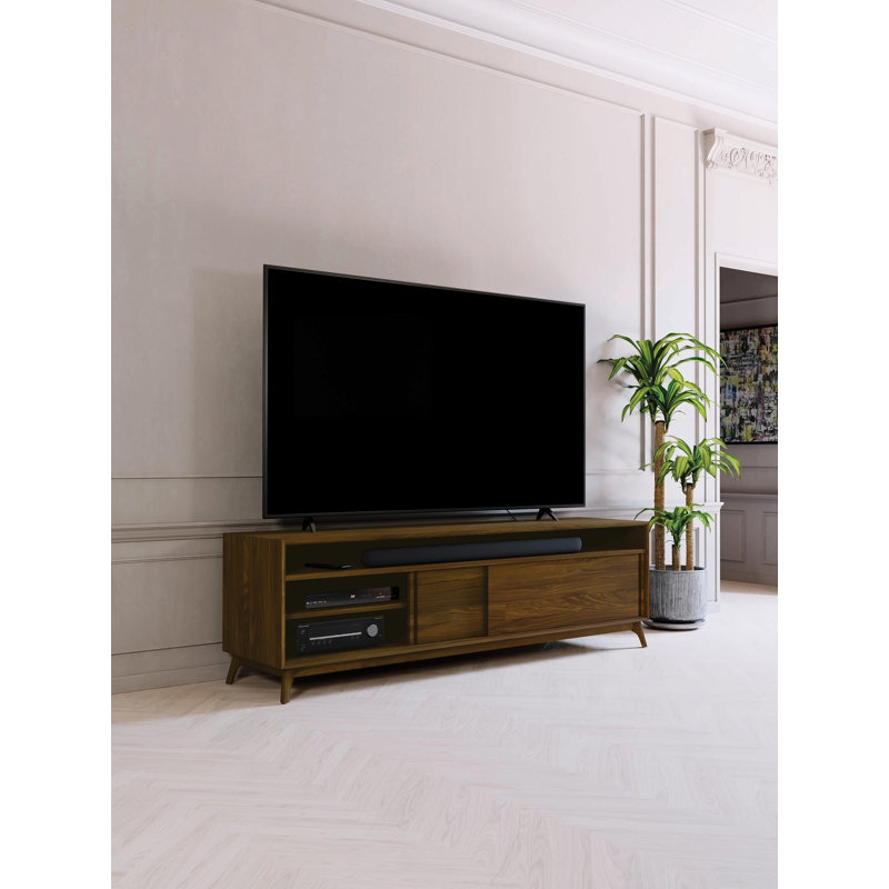 Catalina Media Console, 23.75"H x 66.13"L x 19"W, Natural Cherry