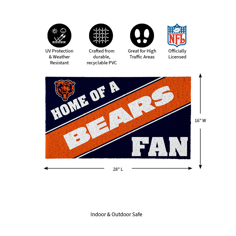 NFL Home of a Fan Team Color Outdoor Doormat, Chicago Bears