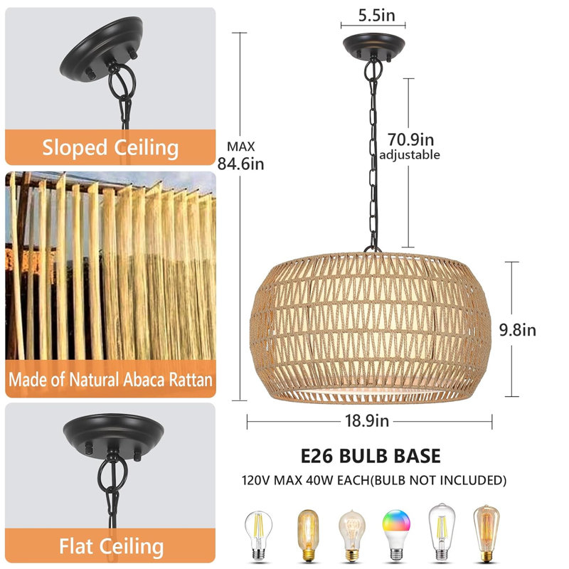 Lustre en rotin