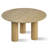 Modern 7-Piece Round Dining Set With Multi-Pedestal Base Table And Upholstered Wood-Leg Chairs-405988962