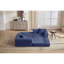 Canapé-lit de 78 po convertible, canapé modulaire en velours côtelé avec 2 coussins, canapé à plancher compressé peu encombrant, idéal pour le salon, la chambre à coucher, un appartement, bleu marine.-131141706
