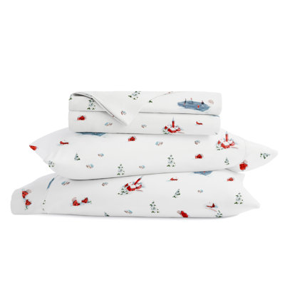 Holiday Sheet Set, Christmas Village White, Full