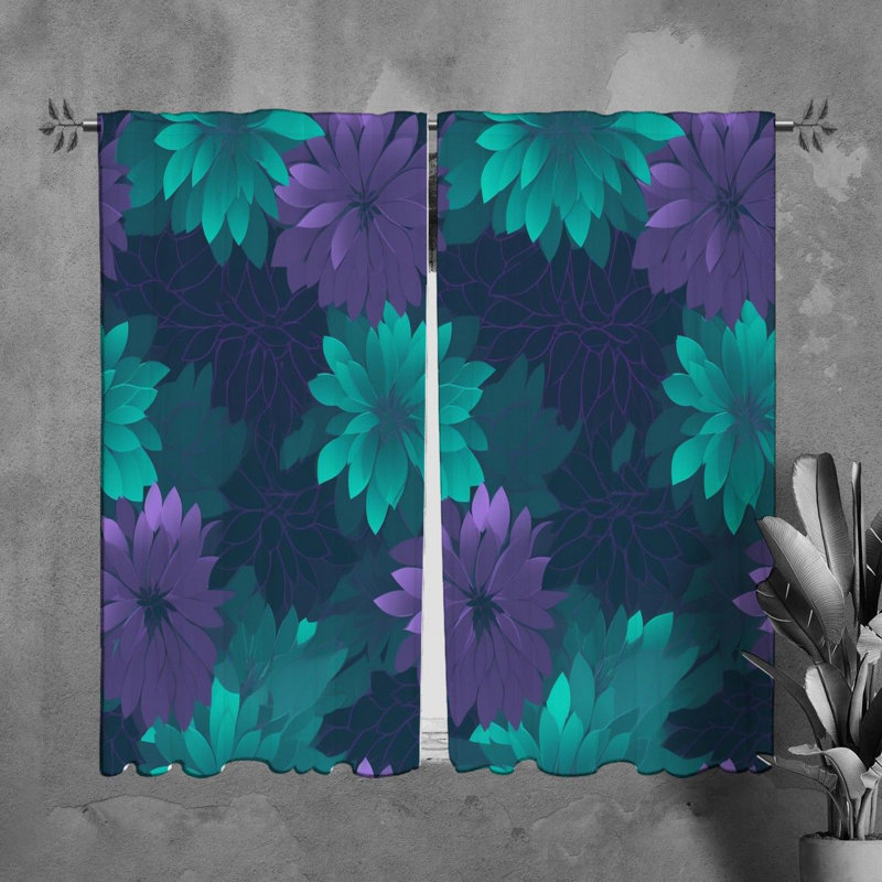 Rideaux à motif floral - 6077, L 40 po x L 82 po