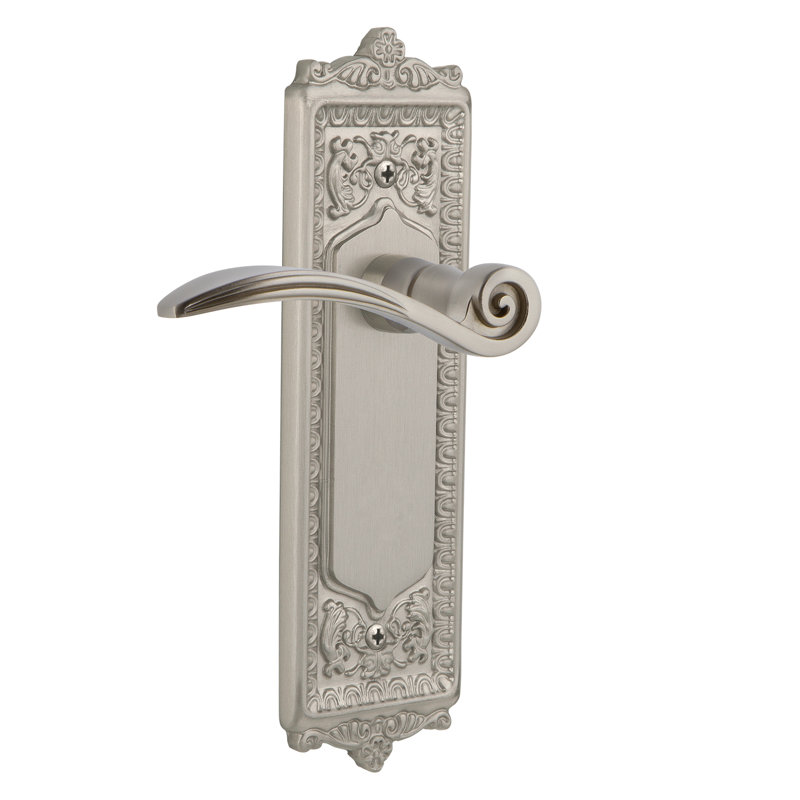 Egg & Dart Plate Passage (Hall & Closet) with Swan Lever, Satin Nickel, 2.75"