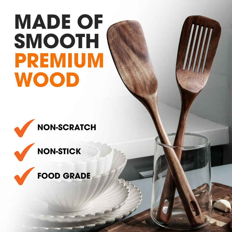 Natural Elegance 7-Piece Wooden Kitchen Utensils Set