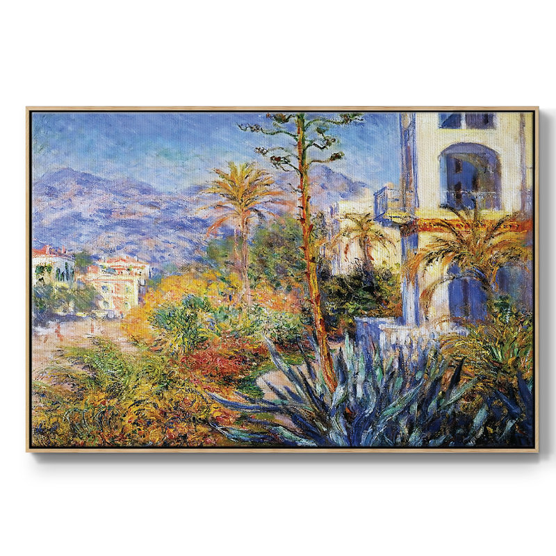 " Villas At Bordighera 02, 1884 ", 37" H x 25" W x 2" D, Natural Wood