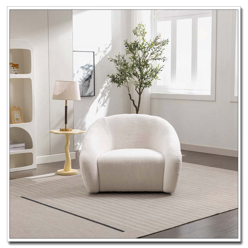 Fauteuil d'appoint rembourré, pivotant à 360 °