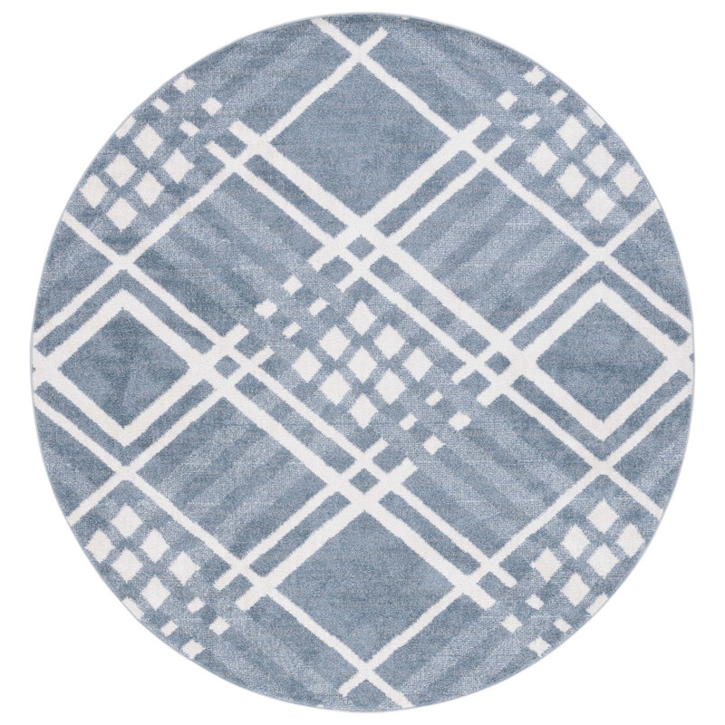Blair Washable Performance Machine Washable Geometric Rug, Round 6'7"
