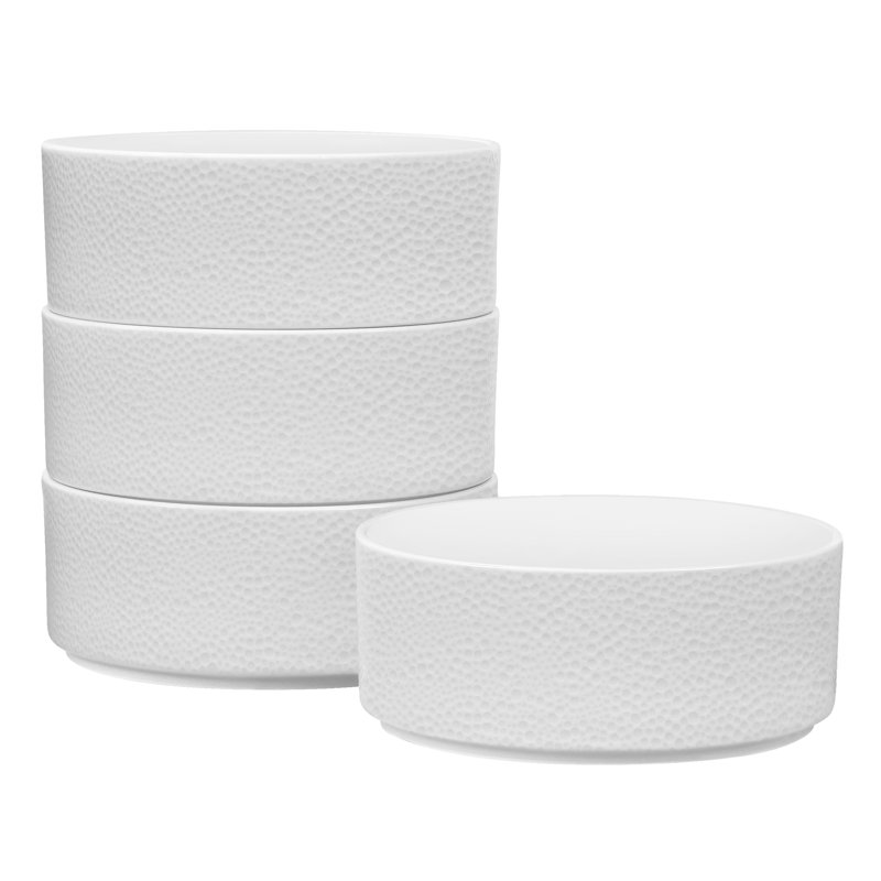Noritake Colortex Stone Stax Cereal Bowls, 6", 20 oz., White