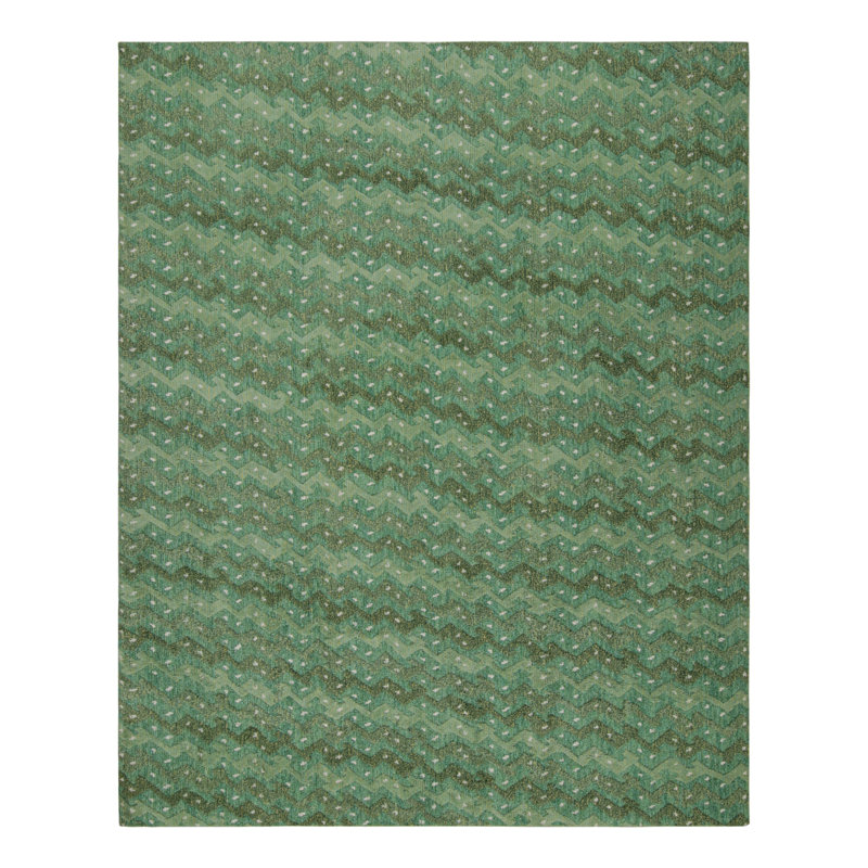 Rug & Kilim’S Scandinavian Style Rug With Green Geometric Patterns