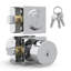 Poignée de porte intérieure réversible avec rosette carrée en acier inoxydable pour portes de chambre à coucher, de salle de bain, de garde-robe, de porte d'entrée et de couloir Mega-136430564-136430572-112246268