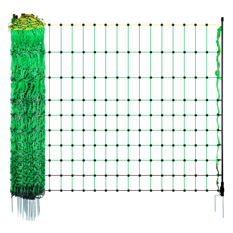 Electric Fence Netting, 50" H x 164' L, Livestock Net Fencing with Posts & Stakes, Portable Mesh Nets for Goats, Sheep, Deer, Hogs, Dogs, Electric Fencing for Backyards, Gardens, Farms, Ranches