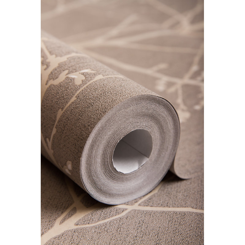 Innocence Floral Wallpaper Roll, Mushroom