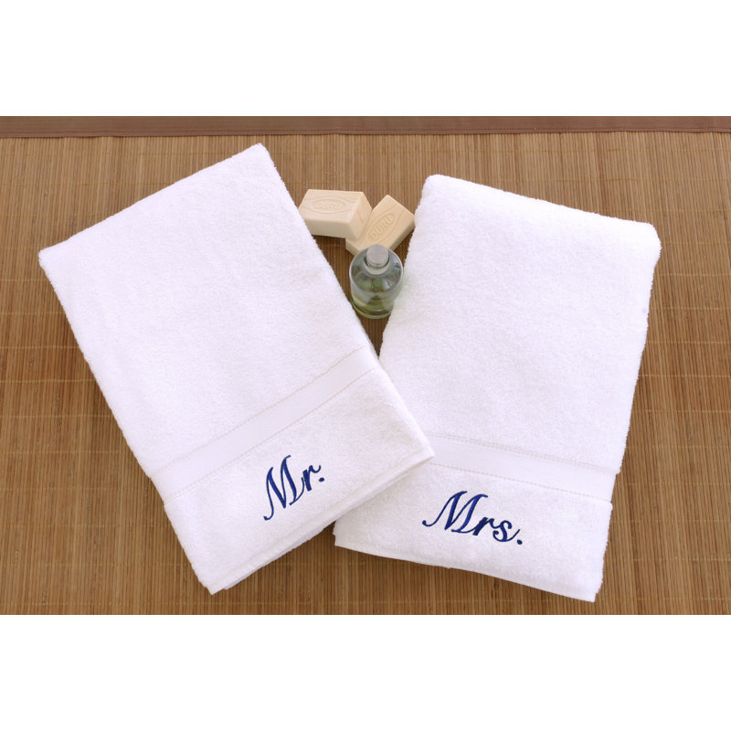 Ensemble de serviettes en coton turc personnalisable 2 pièces, Bleu