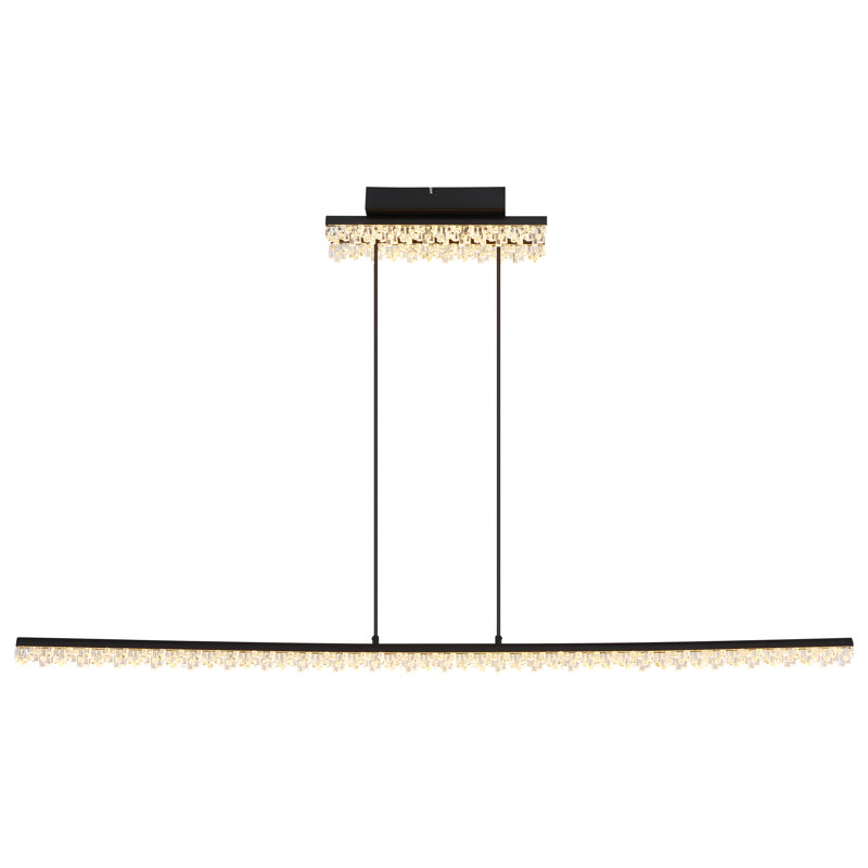 1 - Light Matte Black LED Geometric Pendant