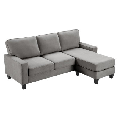 Serta Palisades Collection 86-Inch Reversible Sectional Sofa with Storage