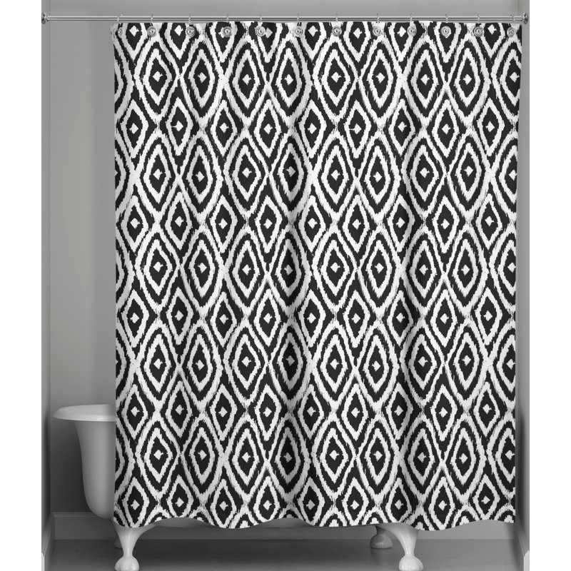 Rideau de douche géométrique simple, Noir