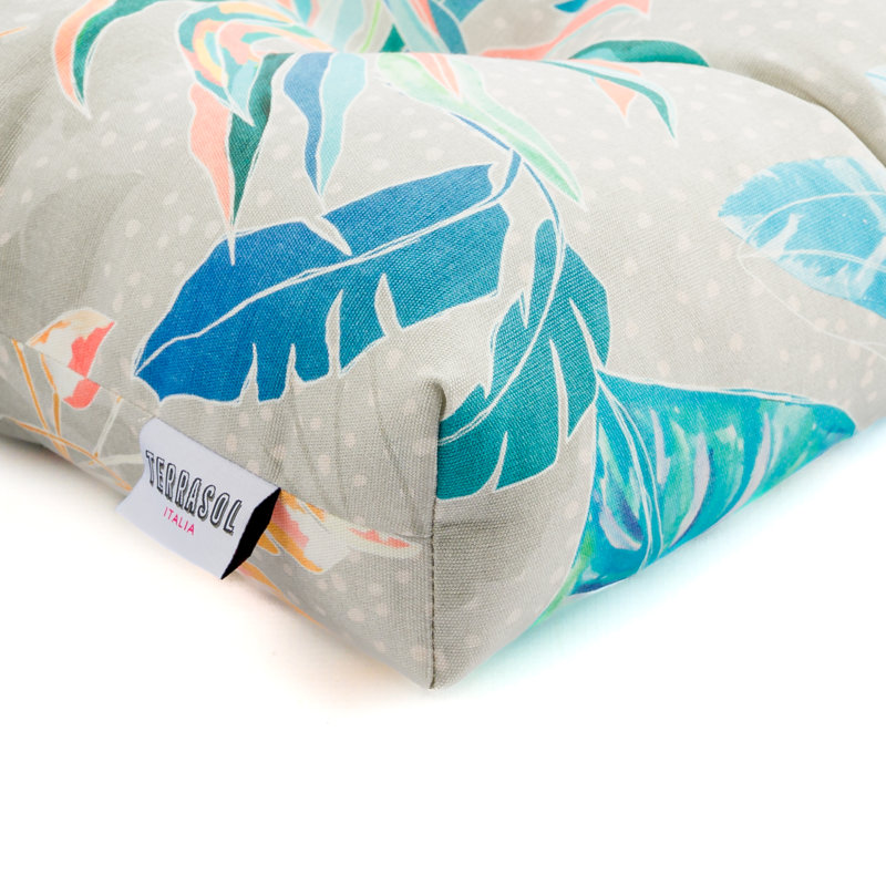  Italia Acrylic Outdoor Loveseat Cushion, Tahiti Turquoise