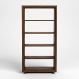 Stickley Saranac Etagere, Tall Bookcase, Solid Rustic Walnut, Sustainable Construction, Open Back, 3 Adjustable Shelves, Fixed Center Shelf, Sled Base, 35in W x 16in D x 69in H, Made in USA
