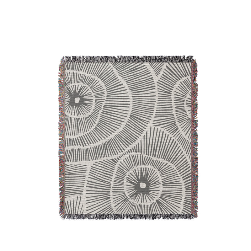 Jeté en coton Ray, Gris, 60 x 60