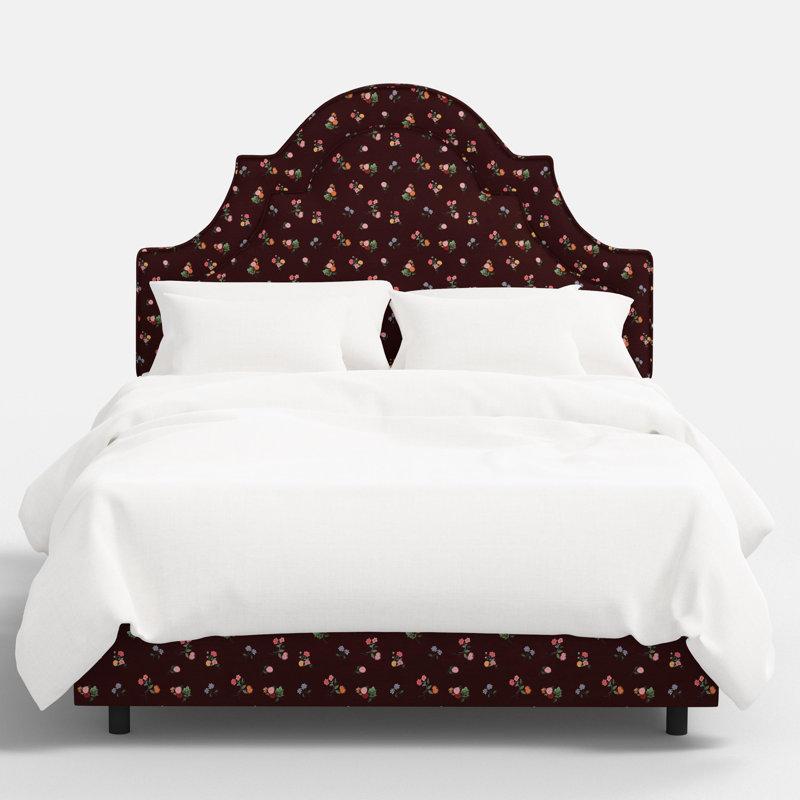 Marion Bed In Ditsy Dahlia Burgundy, Queen, Ditsy Dahlia Burgundy