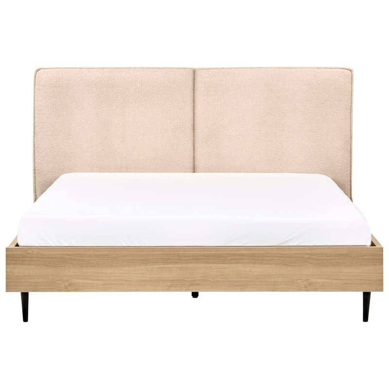 Bed Boucle IZERNORE 200 cm Beige, European Kingsize (160 x 200 cm)