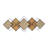 Bamboo Wood Overlapping Diamond Geometric Brown Wall Decor with Metal Wire