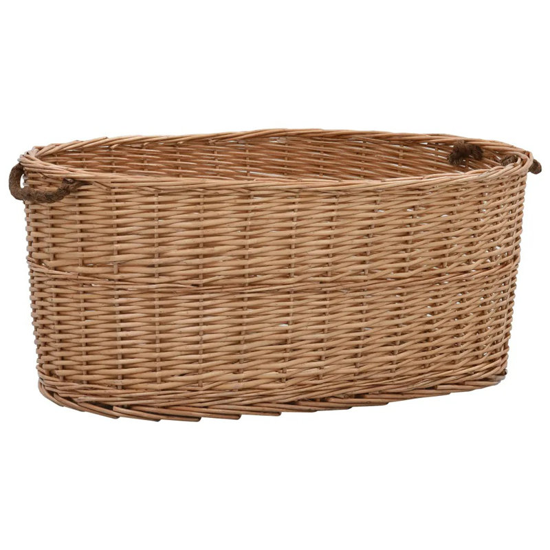 Panier en bois de chauffage avec poignées de transport Anara 34,6 x 22,4 x 13,4 pouces, H 13,4 po x l 30,7 po x P 21,3 po