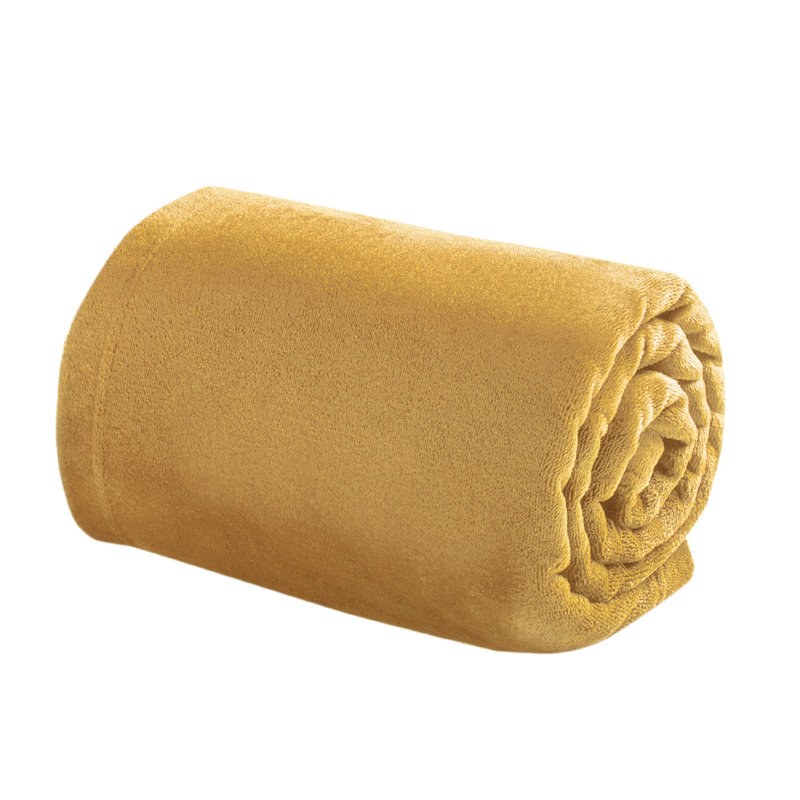Cozy Winter Collection Bedsure Fleece Blanket 300GSM For Couch, Sofa, Bed, Mustard Yellow, 43" W x 55" L