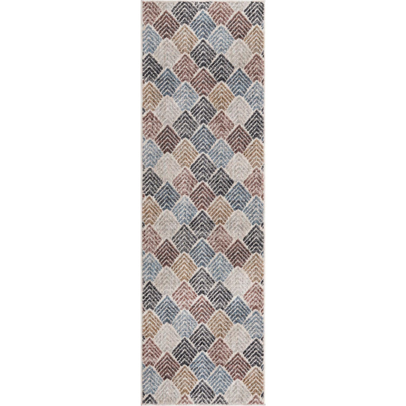 Geometric Indoor Rug, Runner 2' x 6'