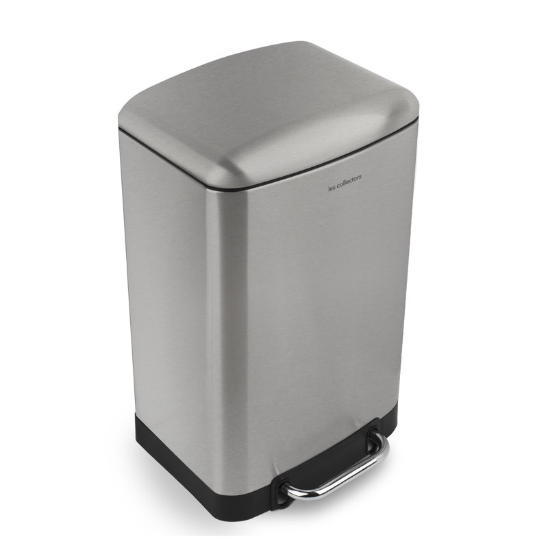 20 Litre Step On Trash Can, 52.5cm H x 30cm W x 29cm D, Silver