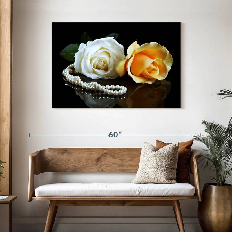Harnek Pearls And Roses, 30" H x 45" W