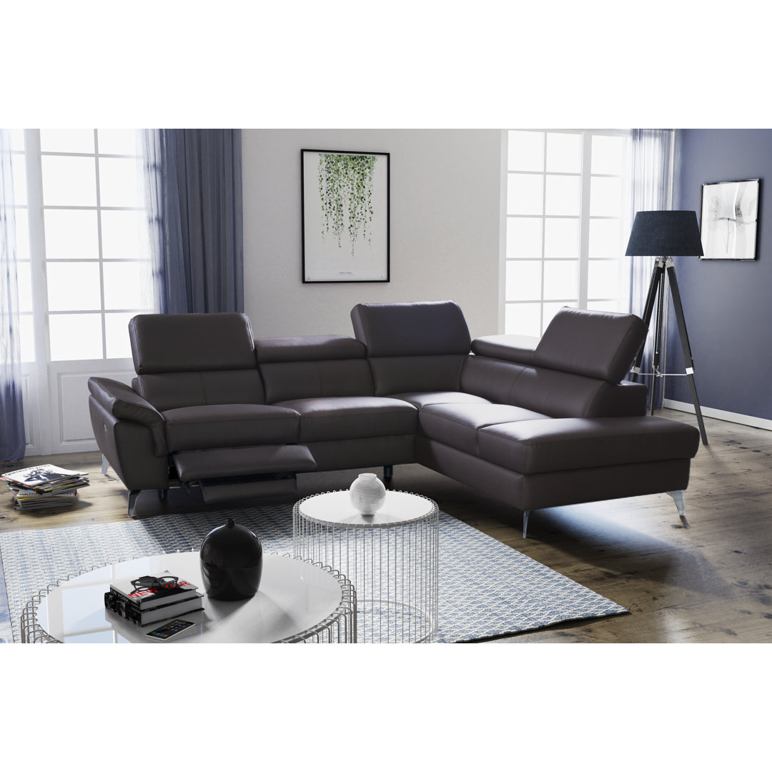 Ecksofa Manhattan aus Echtleder mit Relaxfunktion