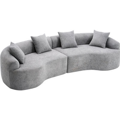 Assise de salon en chenille grise 4 grise - éponge 30D, moelleux à fermeté moyenne, sécuritaire et portable pour un déplacement pratique 4 avec un revêtement de luxe, un coffre-fort luxueux, 60 duretés, se déplace facilement
